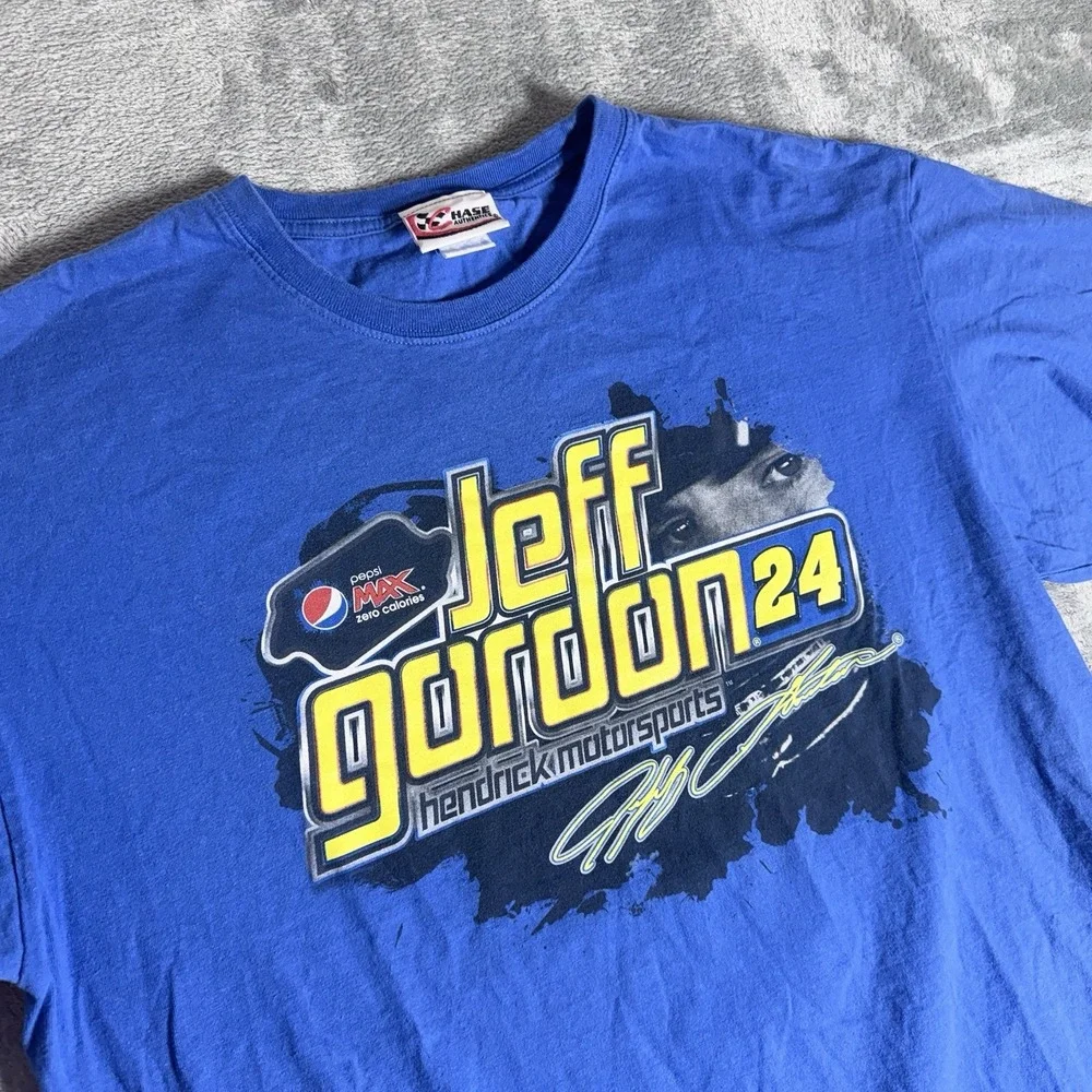 Jeff Gordon T-Shirt Mens XL Chase‎ Authentics Nascar #24 Racing Y2K Blue Vtg